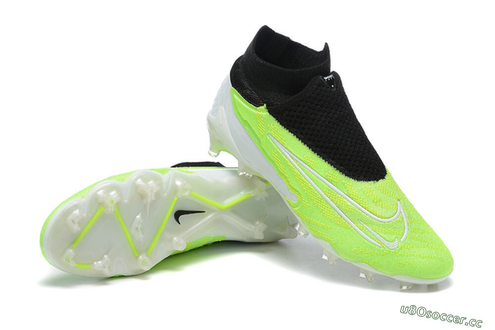 Men's Nike Phantom GX Elite DF FG Firm Ground High-Tops Football Boots - Green/Black/Yellow/White 4