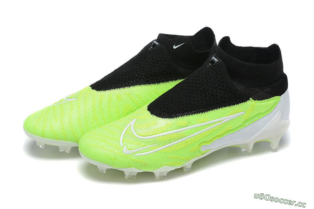 Men's Nike Phantom GX Elite DF FG Firm Ground High-Tops Football Boots - Green/Black/Yellow/White 5