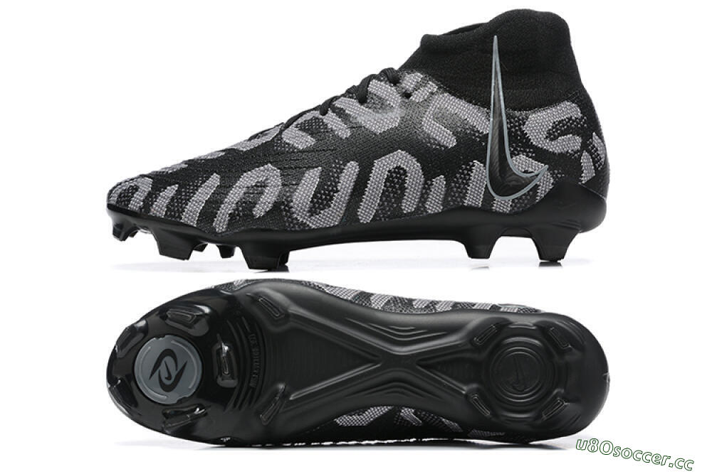 Men's Nike Phantom Luna Elite FG Firm Ground High-Tops Football Boots - Black/Grey 1