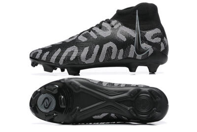 Men's Nike Phantom Luna Elite FG Firm Ground High-Tops Football Boots - Black/Grey