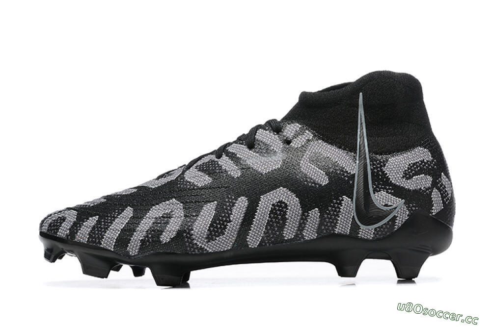 Men's Nike Phantom Luna Elite FG Firm Ground High-Tops Football Boots - Black/Grey 0