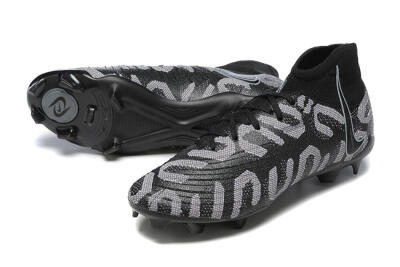 Men's Nike Phantom Luna Elite FG Firm Ground High-Tops Football Boots - Black/Grey