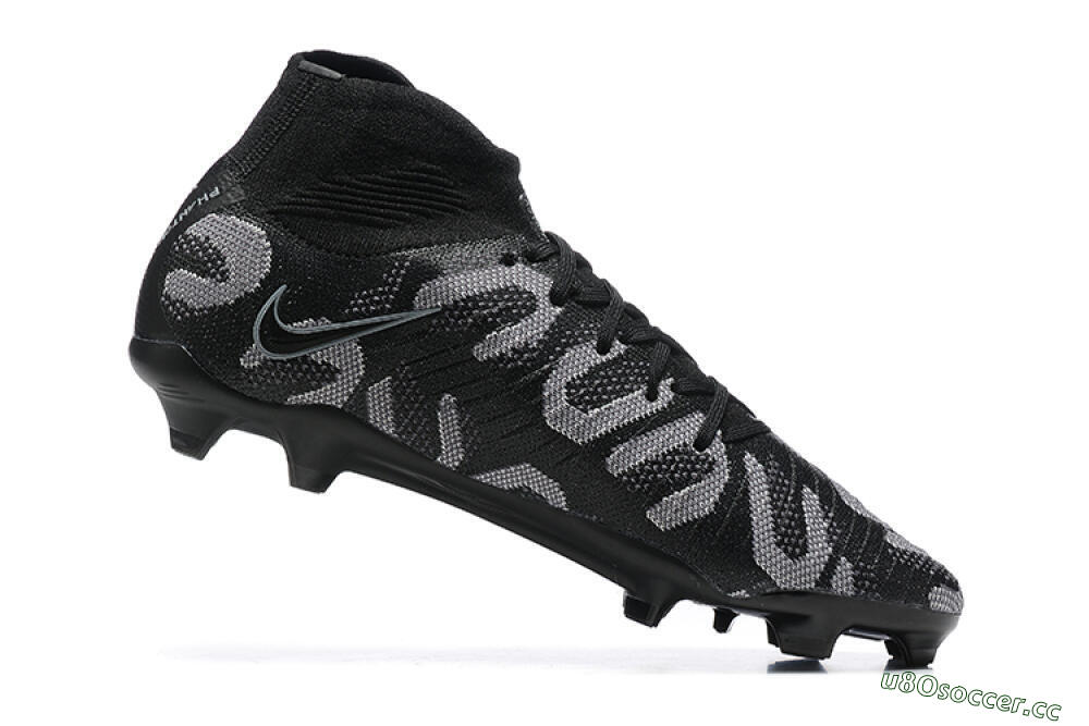 Men's Nike Phantom Luna Elite FG Firm Ground High-Tops Football Boots - Black/Grey 7