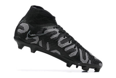Men's Nike Phantom Luna Elite FG Firm Ground High-Tops Football Boots - Black/Grey