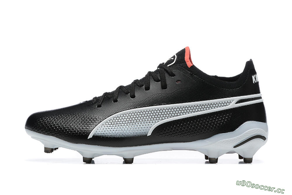 Men's Puma King Ultimate Icon MG Multi Ground Low-Tops Football Boots - Black/White/Red 0