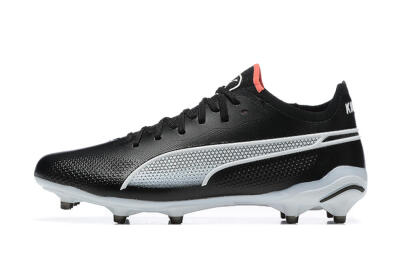 Men's Puma King Ultimate Icon MG Multi Ground Low-Tops Football Boots - Black/White/Red