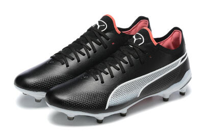 Men's Puma King Ultimate Icon MG Multi Ground Low-Tops Football Boots - Black/White/Red