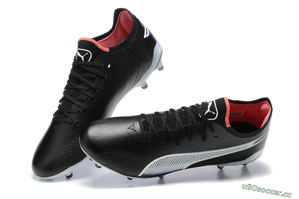 Men's Puma King Ultimate Icon MG Multi Ground Low-Tops Football Boots - Black/White/Red 6