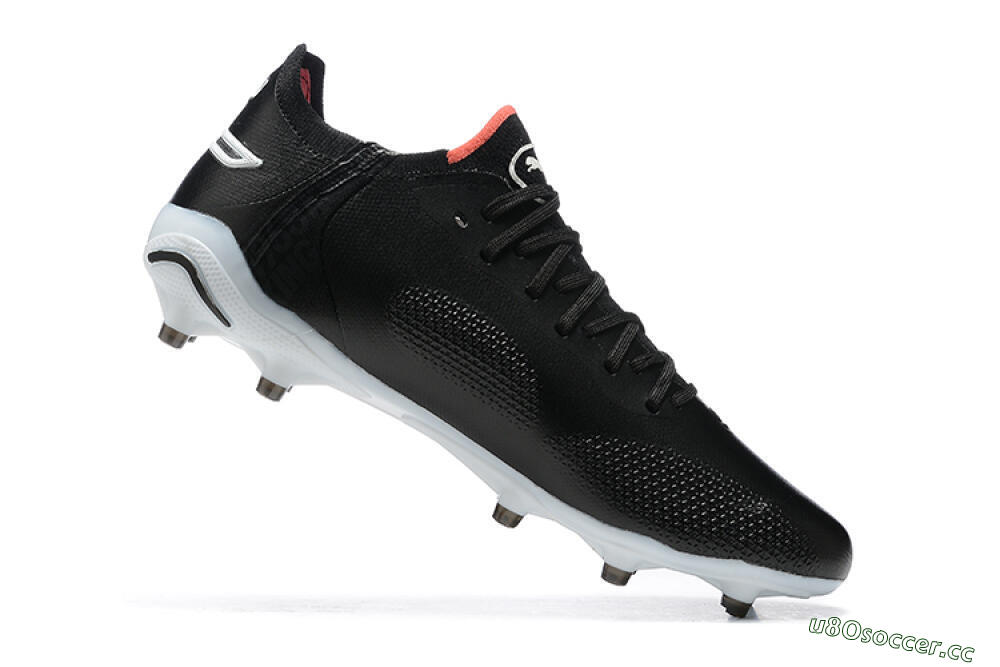 Men's Puma King Ultimate Icon MG Multi Ground Low-Tops Football Boots - Black/White/Red 7