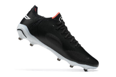 Men's Puma King Ultimate Icon MG Multi Ground Low-Tops Football Boots - Black/White/Red