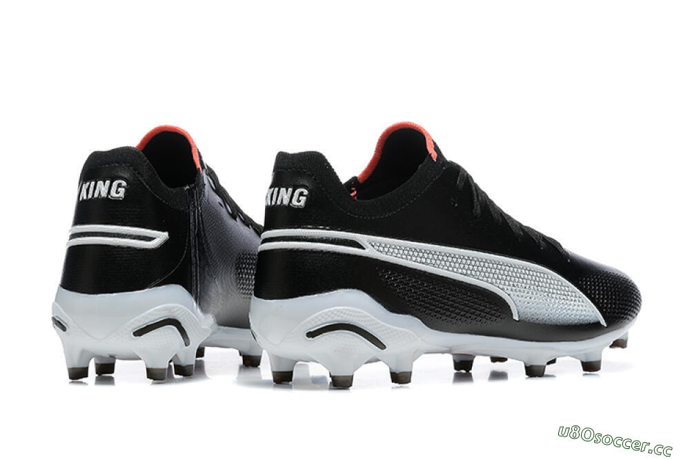 Men's Puma King Ultimate Icon MG Multi Ground Low-Tops Football Boots - Black/White/Red 9