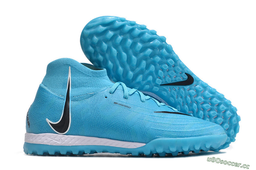 Unisex Nike Phantom Luna Elite NU TF Artificial Turf High-Tops Football Shoes - Blue/Black/White 2