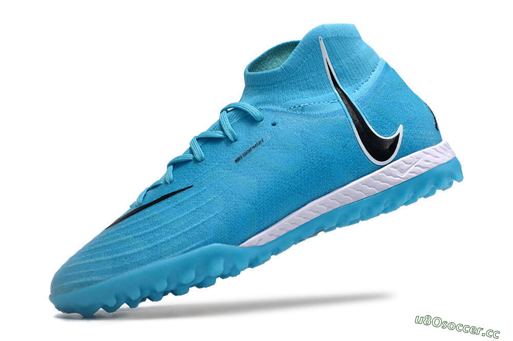 Unisex Nike Phantom Luna Elite NU TF Artificial Turf High-Tops Football Shoes - Blue/Black/White 5