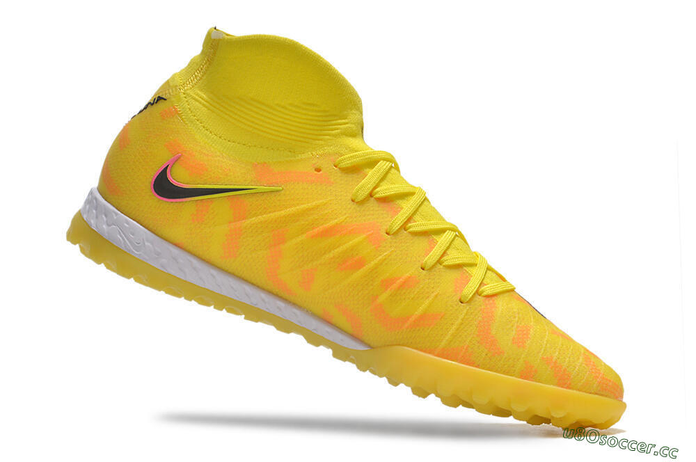 Unisex Nike Phantom Luna Elite NU TF Artificial Turf High-Tops Football Shoes - Yellow/Red/Black 4
