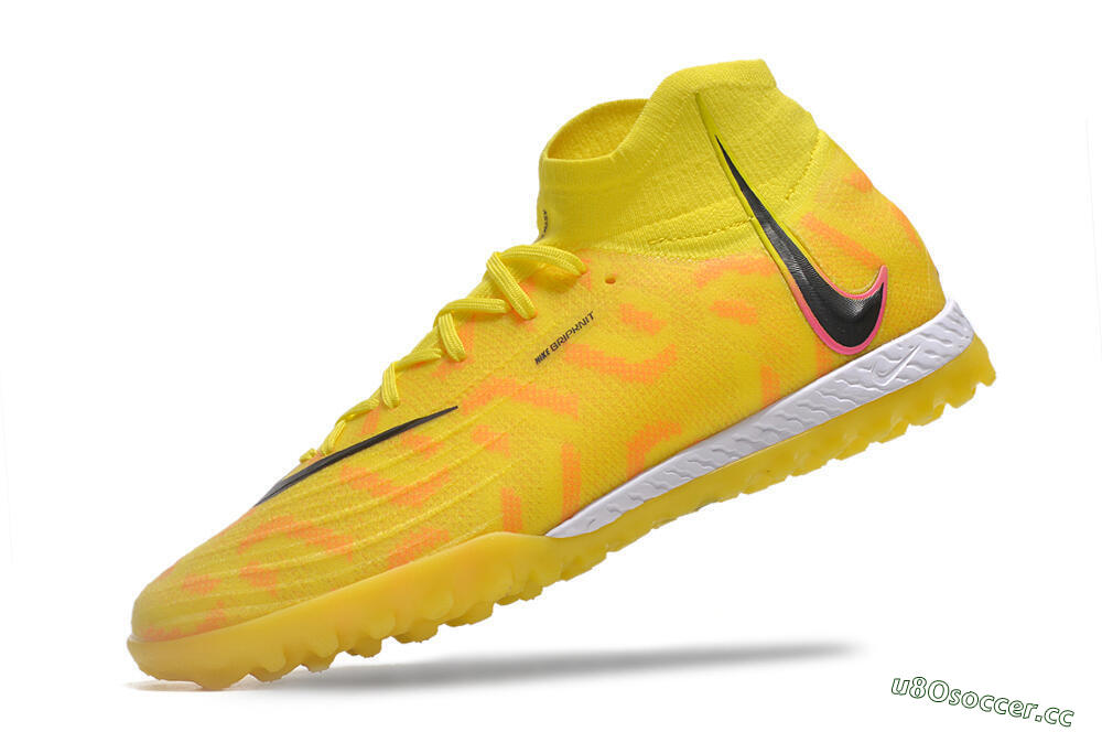 Unisex Nike Phantom Luna Elite NU TF Artificial Turf High-Tops Football Shoes - Yellow/Red/Black 5