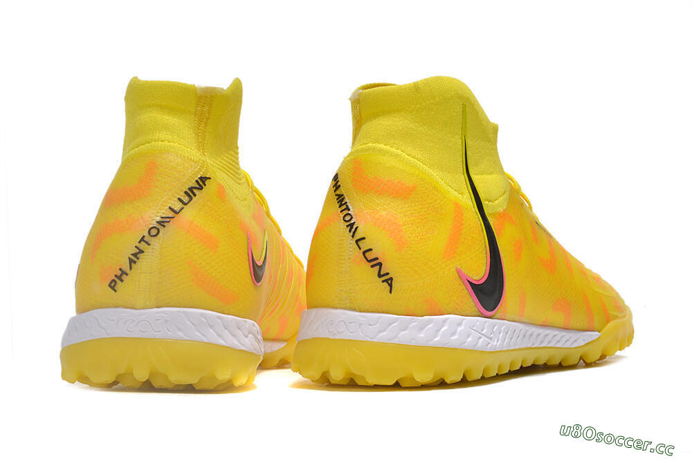 Unisex Nike Phantom Luna Elite NU TF Artificial Turf High-Tops Football Shoes - Yellow/Red/Black 6