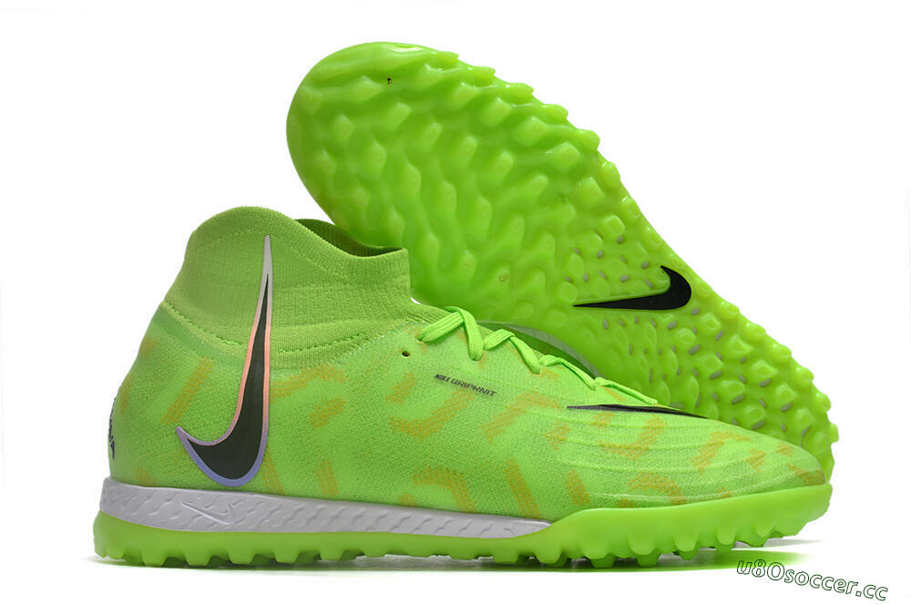 Unisex Nike Phantom Luna Elite NU TF Artificial Turf High-Tops Football Shoes - Green/Yellow/Black 2