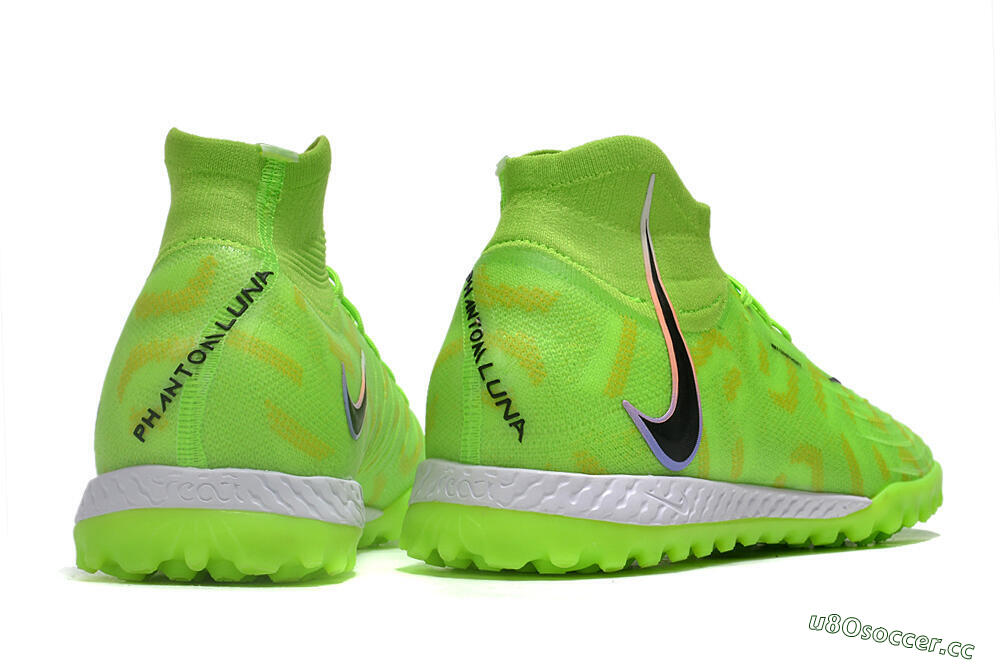 Unisex Nike Phantom Luna Elite NU TF Artificial Turf High-Tops Football Shoes - Green/Yellow/Black 6