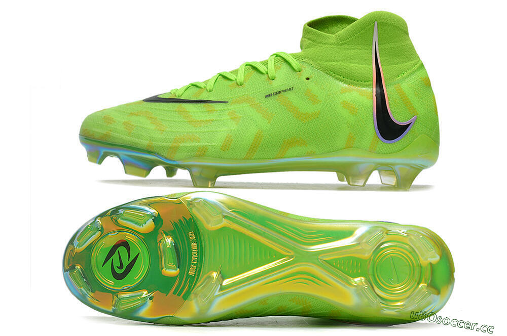 Men's Nike Phantom Luna Elite FG Firm Ground High-Tops Football Boots - Green/Black/White 1