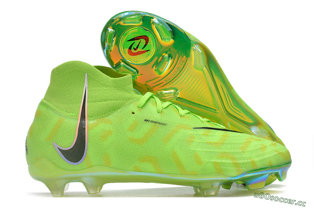Men's Nike Phantom Luna Elite FG Firm Ground High-Tops Football Boots - Green/Black/White 2