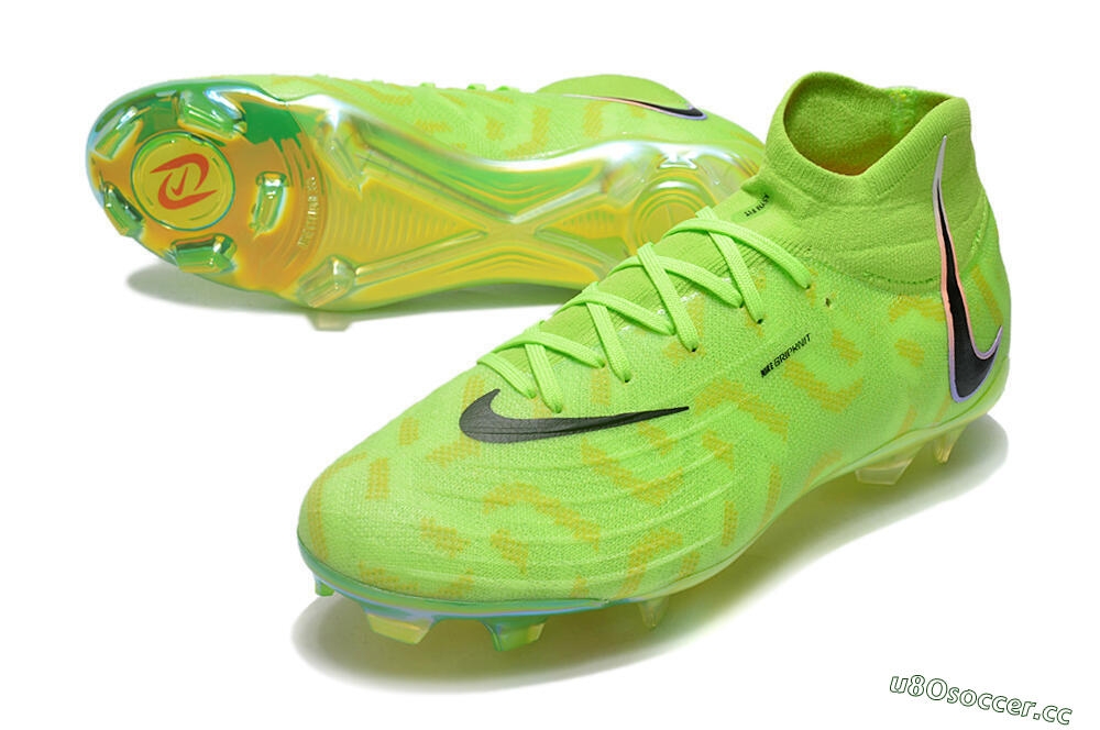 Men's Nike Phantom Luna Elite FG Firm Ground High-Tops Football Boots - Green/Black/White 3