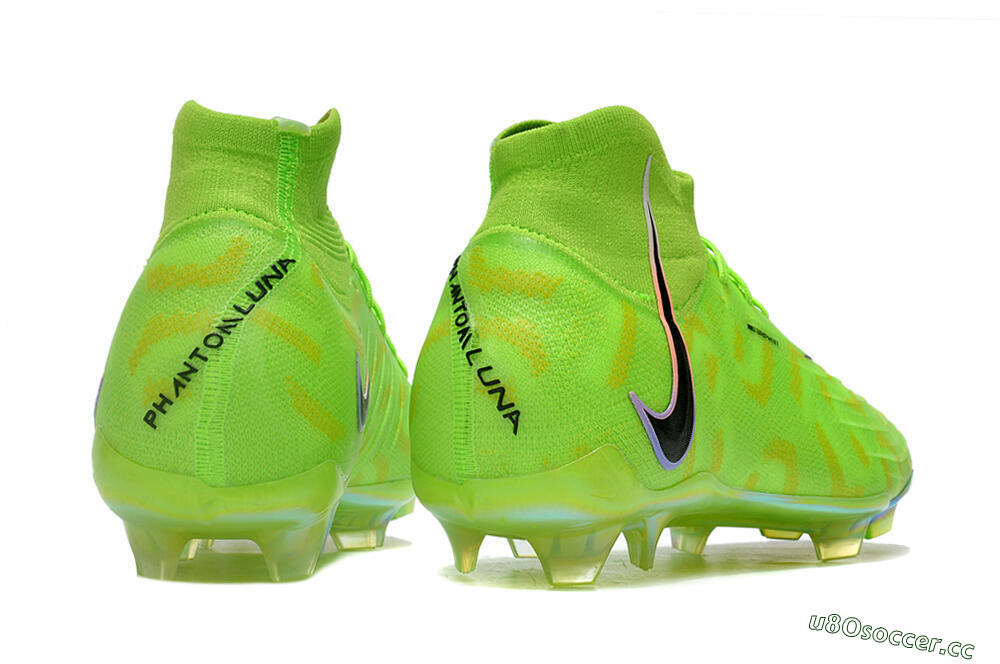 Men's Nike Phantom Luna Elite FG Firm Ground High-Tops Football Boots - Green/Black/White 6