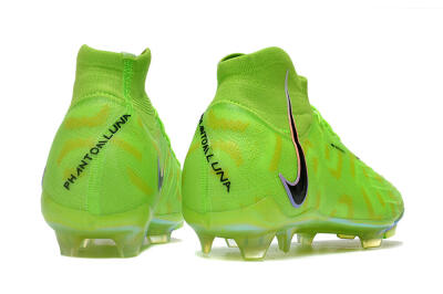 Men's Nike Phantom Luna Elite FG Firm Ground High-Tops Football Boots - Green/Black/White