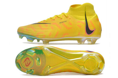 Men's Nike Phantom Luna Elite FG Firm Ground High-Tops Football Boots - Yellow/Black/Pink