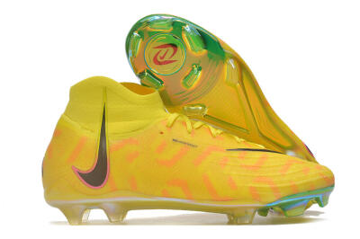 Men's Nike Phantom Luna Elite FG Firm Ground High-Tops Football Boots - Yellow/Black/Pink
