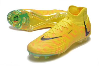 Men's Nike Phantom Luna Elite FG Firm Ground High-Tops Football Boots - Yellow/Black/Pink