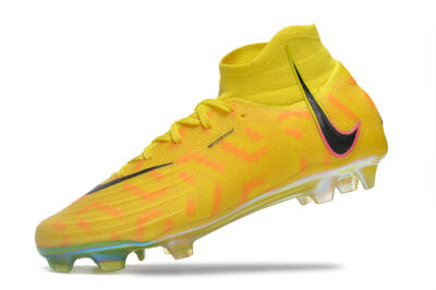 Men's Nike Phantom Luna Elite FG Firm Ground High-Tops Football Boots - Yellow/Black/Pink