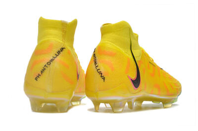 Men's Nike Phantom Luna Elite FG Firm Ground High-Tops Football Boots - Yellow/Black/Pink