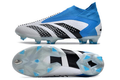 Men's Adidas Predator Accuracy+ FG Firm Ground High-Tops Football Boots - Blue/Black/White