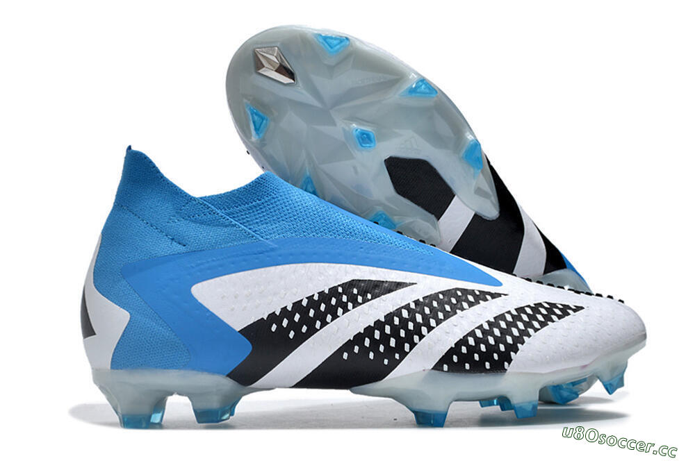 Men's Adidas Predator Accuracy+ FG Firm Ground High-Tops Football Boots - Blue/Black/White 2