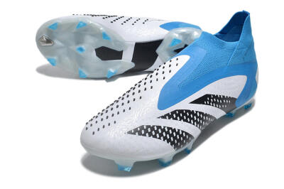 Men's Adidas Predator Accuracy+ FG Firm Ground High-Tops Football Boots - Blue/Black/White