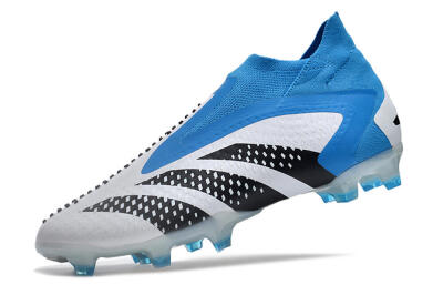 Men's Adidas Predator Accuracy+ FG Firm Ground High-Tops Football Boots - Blue/Black/White