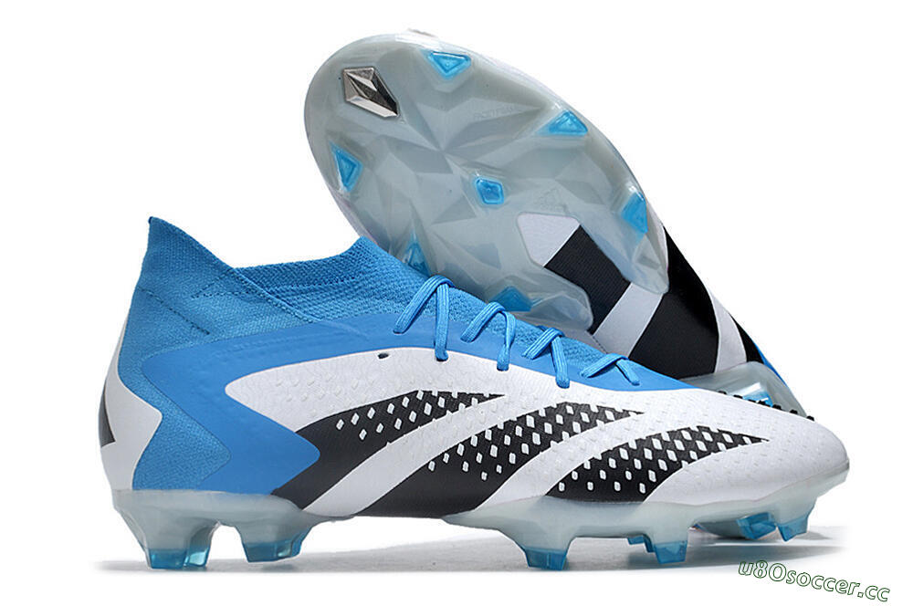Men's Adidas Predator Accuracy.1 FG Firm Ground High-Tops Football Boots - Blue/Black/White 2
