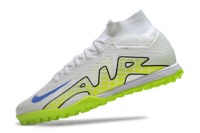 Men's Nike Air Zoom Mercurial Superfly 9 Elite TF Artificial Turf High-Tops Football Shoes - White/Blue/Yellow