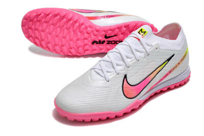 Men's Nike Air Zoom Mercurial Vapor 15 Elite TF Artificial Turf Low-Tops Football Shoes - White/Pink/Black/Green