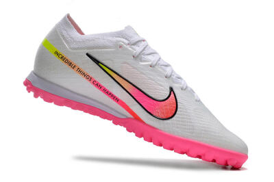 Men's Nike Air Zoom Mercurial Vapor 15 Elite TF Artificial Turf Low-Tops Football Shoes - White/Pink/Black/Green