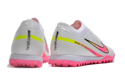 Men's Nike Air Zoom Mercurial Vapor 15 Elite TF Artificial Turf Low-Tops Football Shoes - White/Pink/Black/Green
