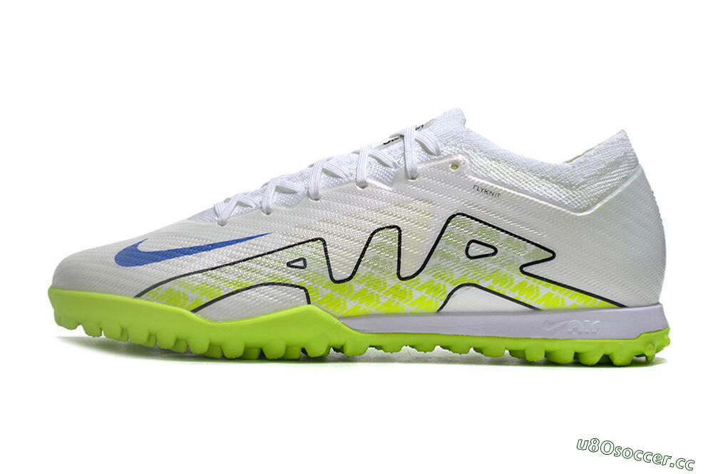 Men's Nike Air Zoom Mercurial Vapor 15 Elite TF Artificial Turf Low-Tops Football Shoes - White/Blue/Yellow 0