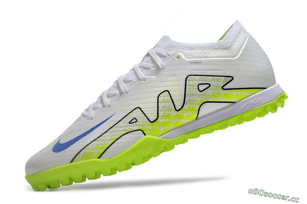 Men's Nike Air Zoom Mercurial Vapor 15 Elite TF Artificial Turf Low-Tops Football Shoes - White/Blue/Yellow 5