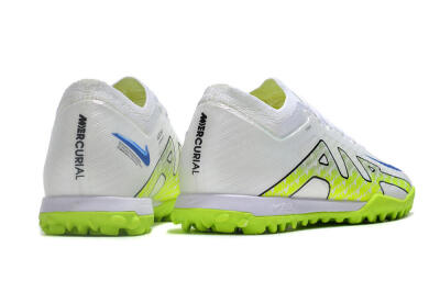 Men's Nike Air Zoom Mercurial Vapor 15 Elite TF Artificial Turf Low-Tops Football Shoes - White/Blue/Yellow