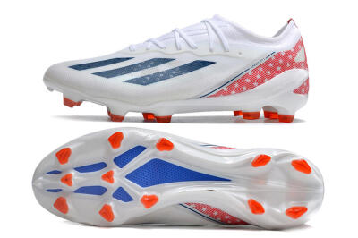Men's Adidas X Speedportal.1 FG Firm Ground Low-Tops Football Boots - White/Black/Red
