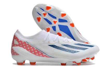 Men's Adidas X Speedportal.1 FG Firm Ground Low-Tops Football Boots - White/Black/Red