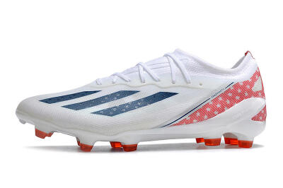 Men's Adidas X Speedportal.1 FG Firm Ground Low-Tops Football Boots - White/Black/Red