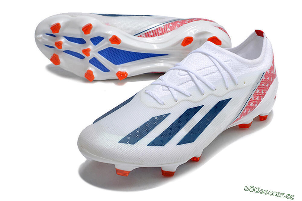 Men's Adidas X Speedportal.1 FG Firm Ground Low-Tops Football Boots - White/Black/Red 3