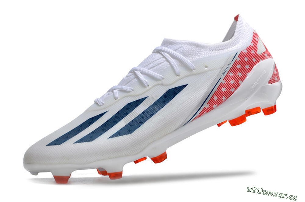Men's Adidas X Speedportal.1 FG Firm Ground Low-Tops Football Boots - White/Black/Red 5
