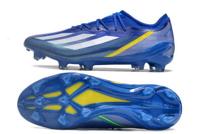 Men's Adidas X Crazyfast.1 FG Firm Ground Low-Tops Football Boots - Blue/White/Yellow